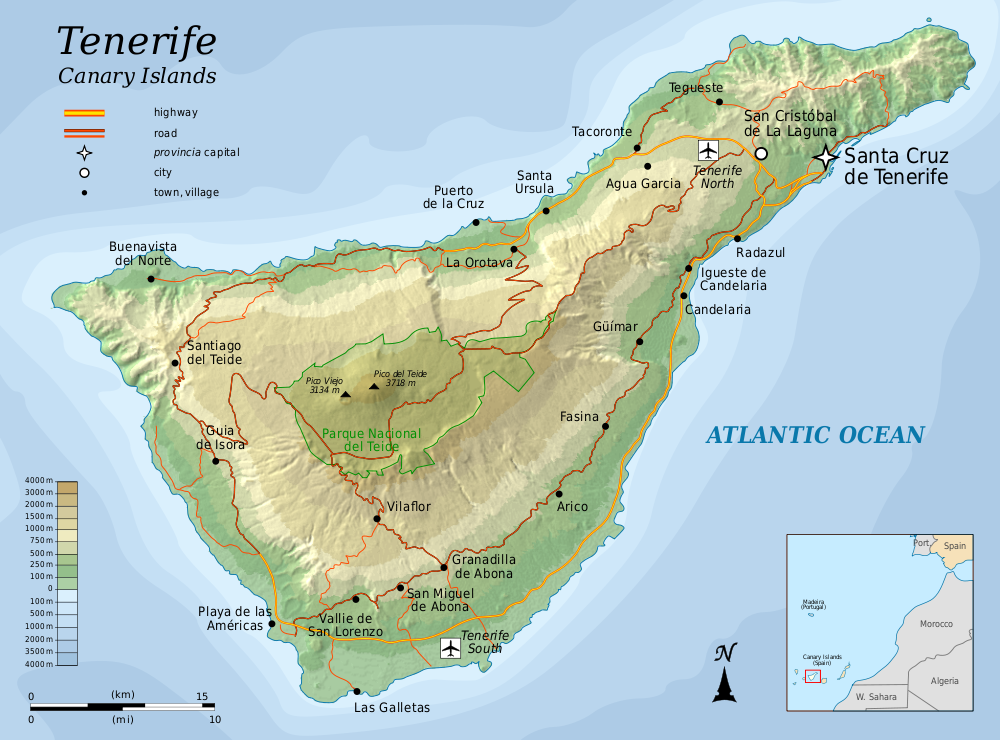 Karte von Teneriffa